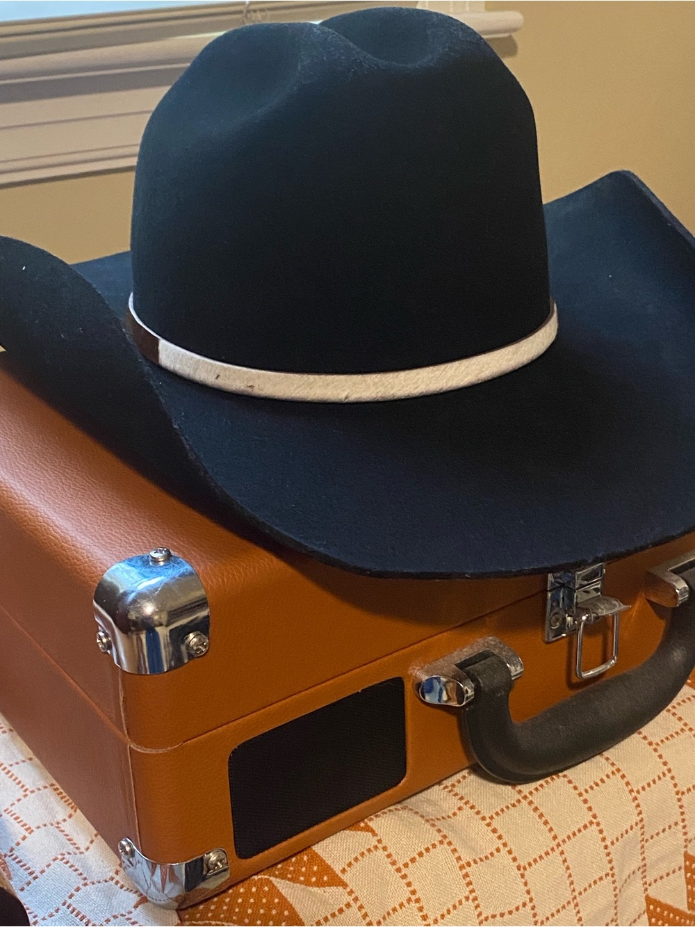 Resistol Bradford Black Cowboy Hat-7 1/4 Custom Hand Rolled Brim! - Picture 2 of 6